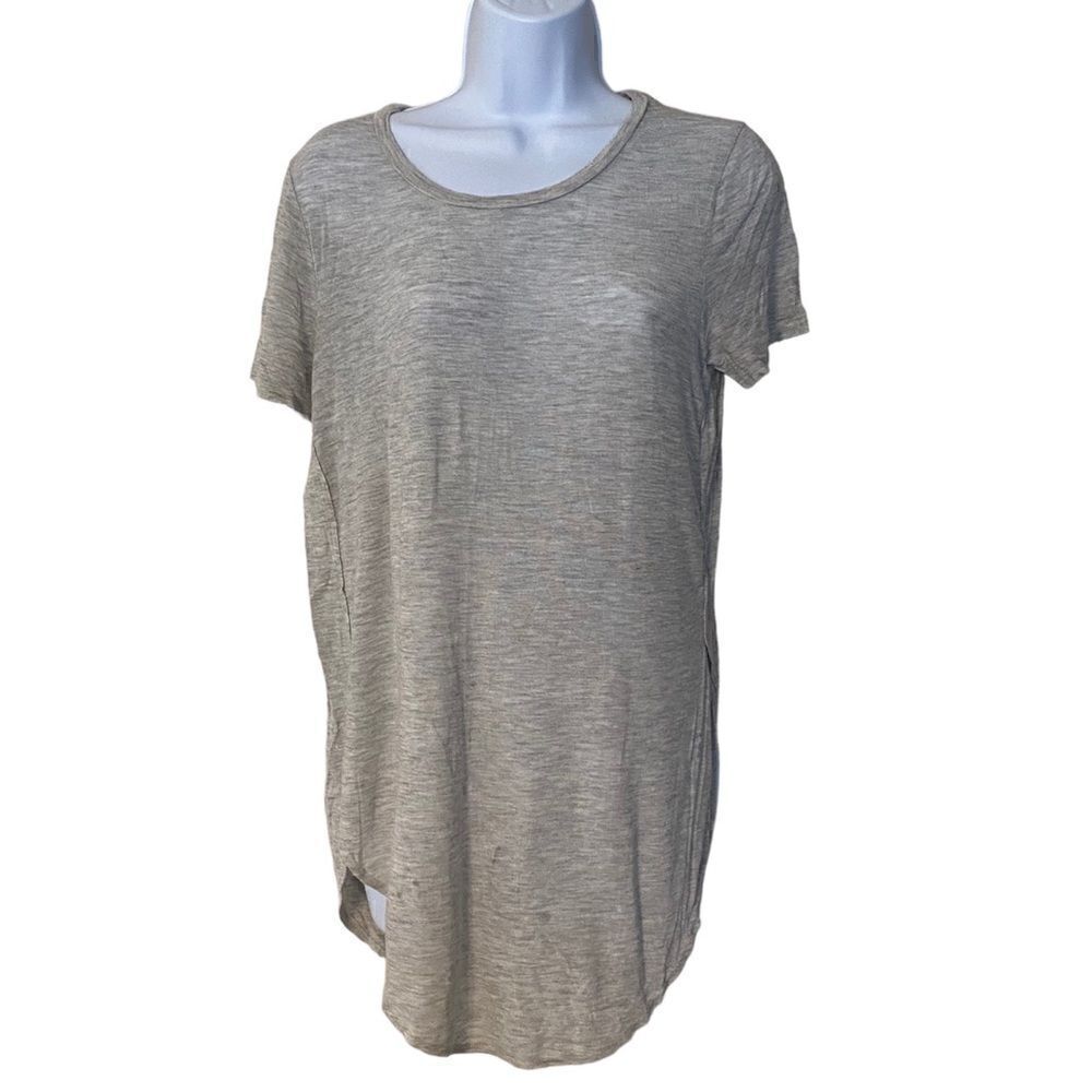 Love Culture Side Slit Heathered Light Gray Tee